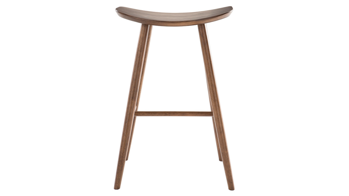 Tabouret de bar design noyer H72 cm DEMORY