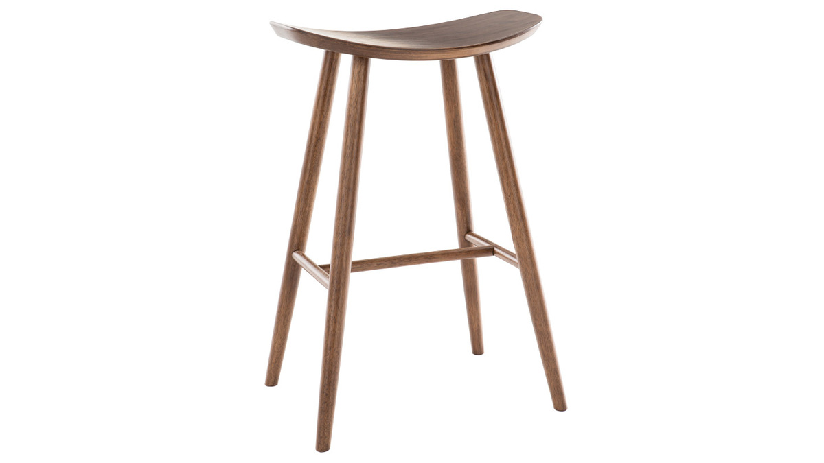 Tabouret de bar design noyer H72 cm DEMORY