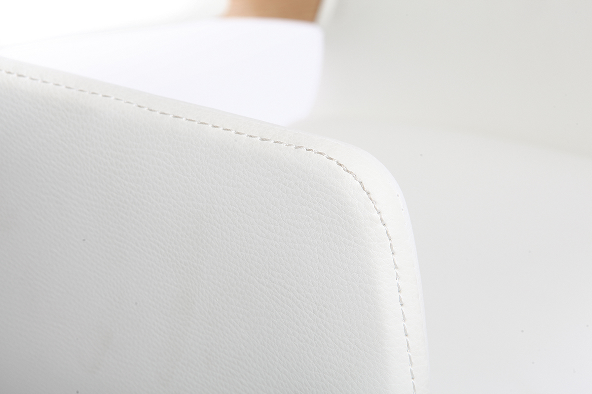 Tabouret de bar design polyur�thane blanc et bois clair RAY