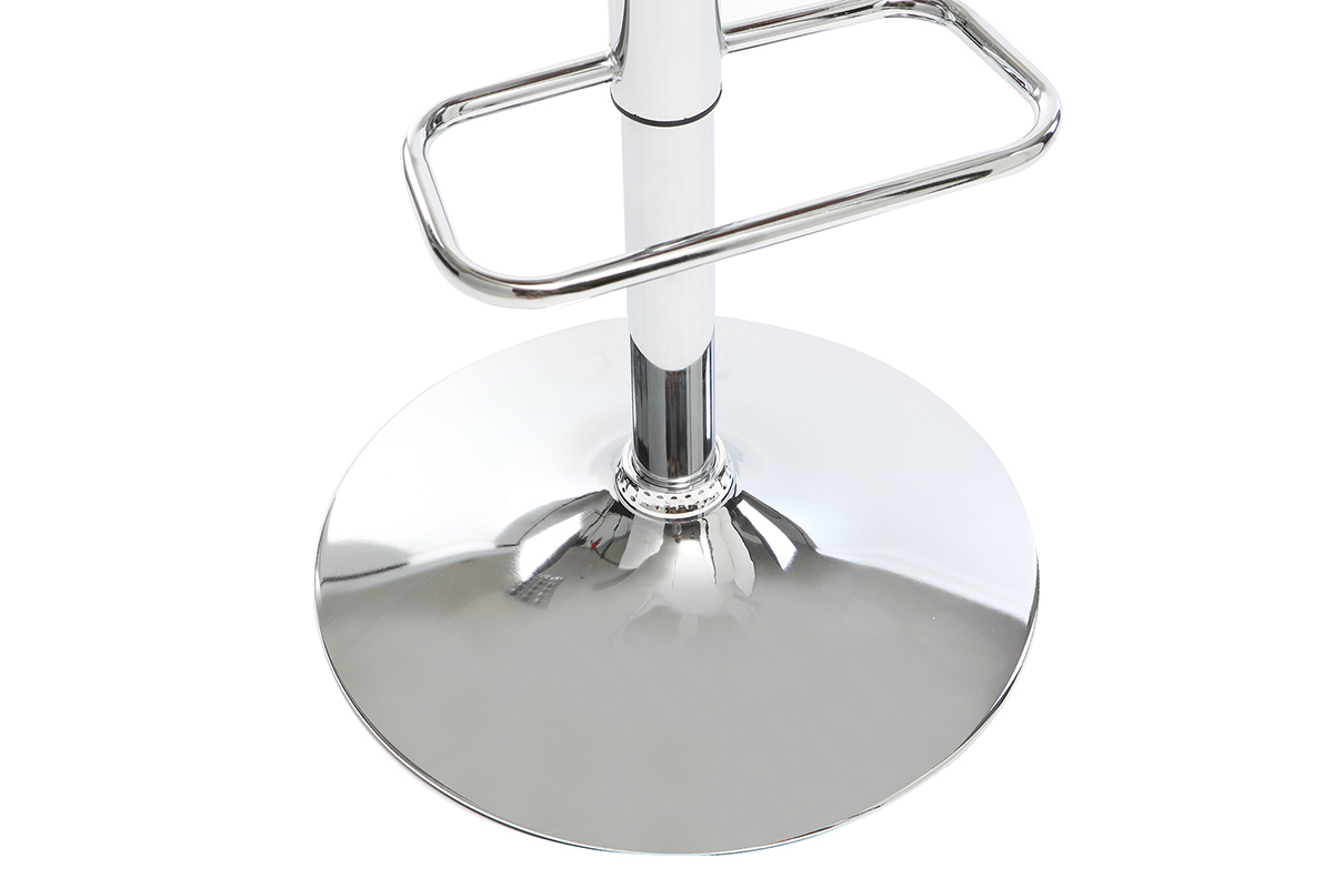 Tabouret de bar design polyurthane blanc et bois fonc MARTY