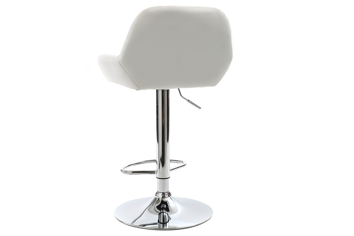 Tabouret de bar design polyurthane blanc lot de 2 CYRUS