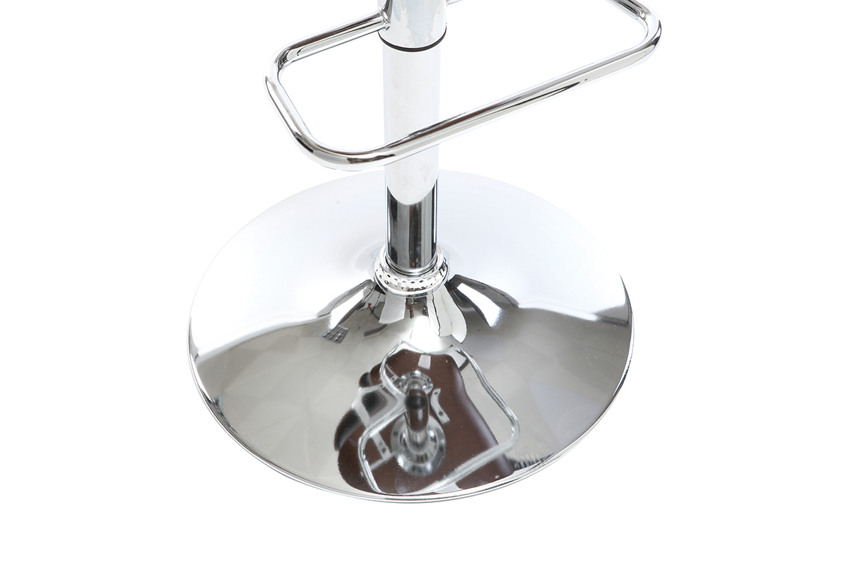 Tabouret de bar design polyur�thane noir et bois fonc� MARTY