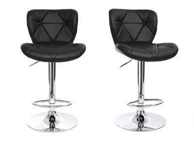 Tabouret de bar design PU noir lot de 2 DEREK
