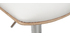 Tabouret de bar design réglable blanc et bois clair PANACH