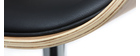 Tabouret de bar design réglable noir et bois clair BENT