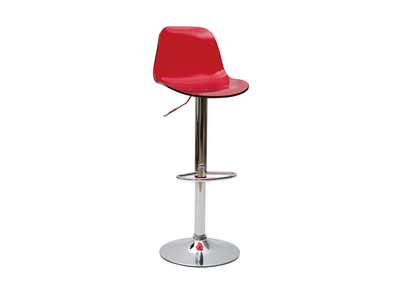 Tabouret de bar design rouge transparent GALILEO
