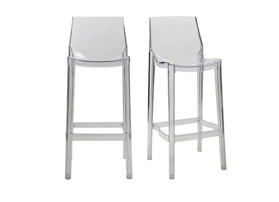 Tabouret de bar design transparent lot de 2 YLAK