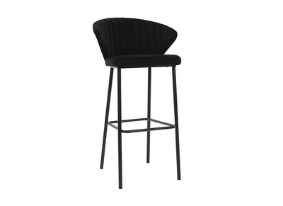Tabouret de bar design velours noir DALLY - Miliboo & Stéphane Plaza - Tabouret de bar design velours noir DALLY - Miliboo & Stéphane Plaza