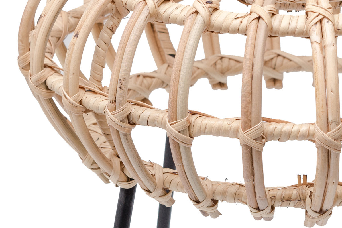 Tabouret de bar en rotin pieds mtal HOLLOW
