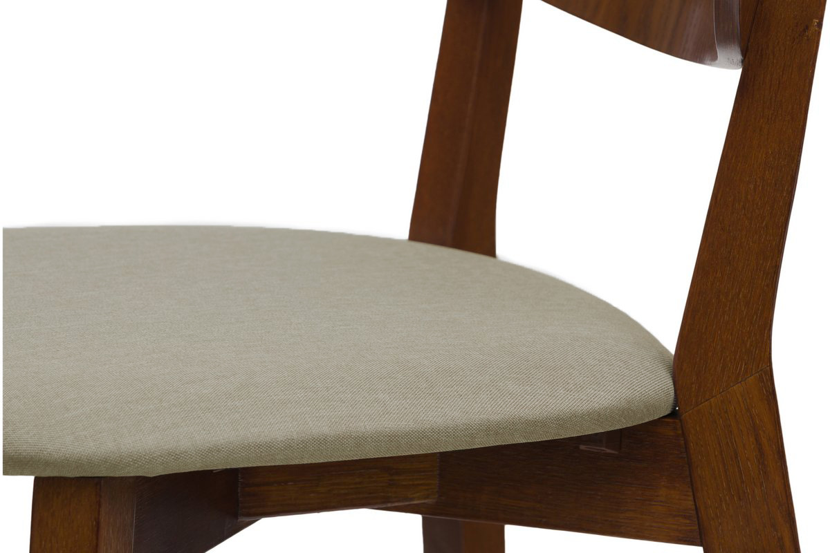 Tabouret de bar noyer et assise marron glac H65 cm LUCIA