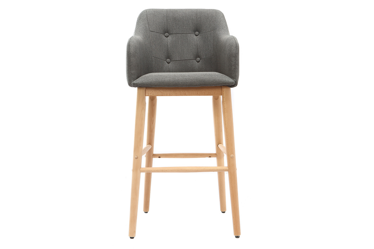 Tabouret de bar scandinave 75 cm gris fonc� BALTIK