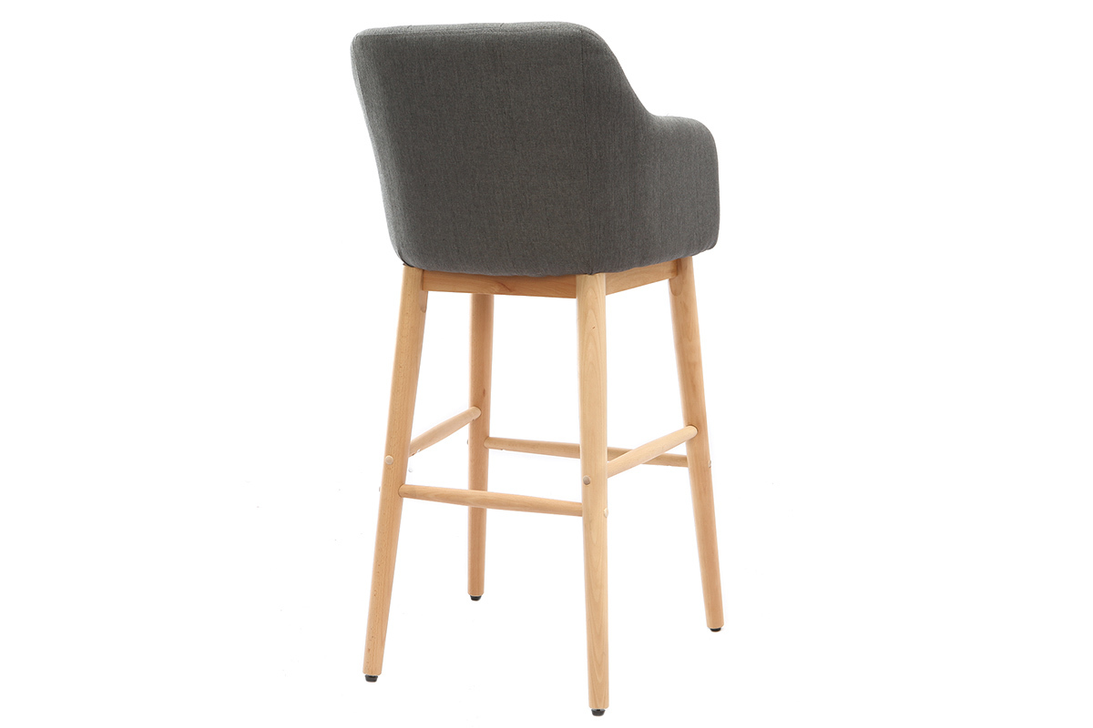 Tabouret de bar scandinave 75 cm gris fonc� BALTIK