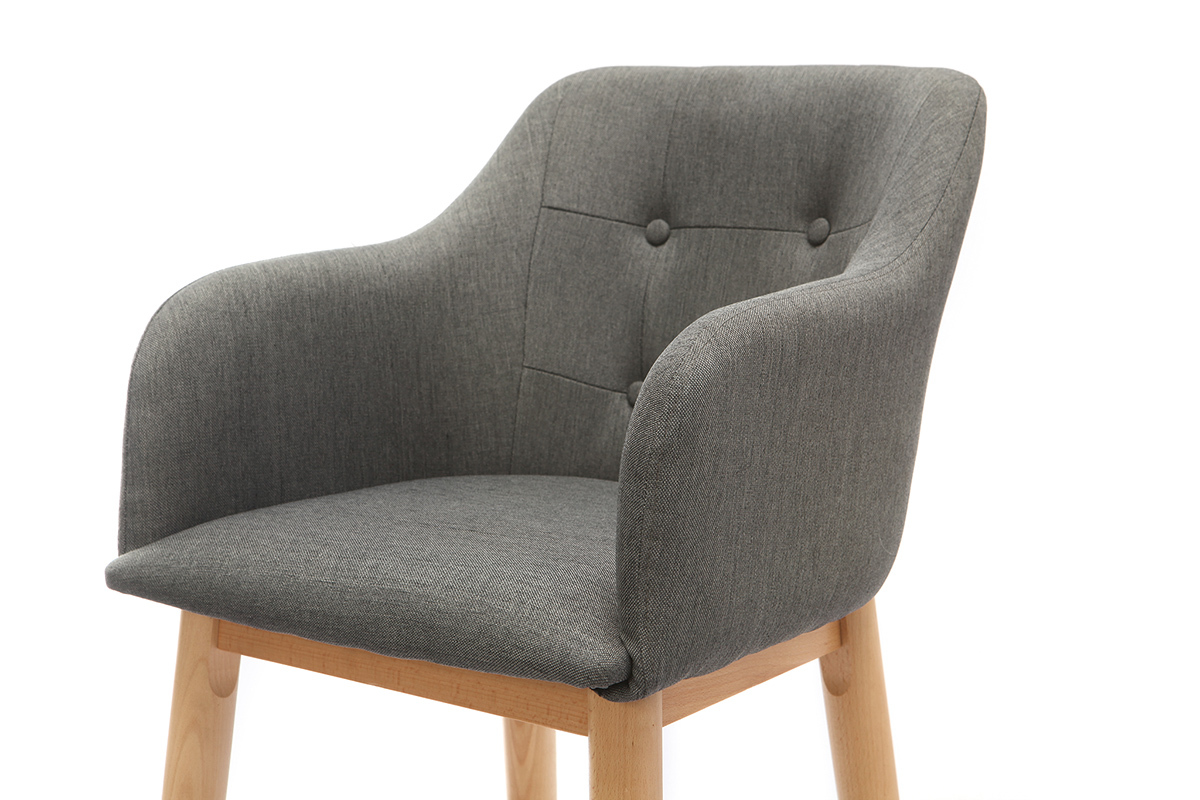 Tabouret de bar scandinave 75 cm gris fonc� BALTIK