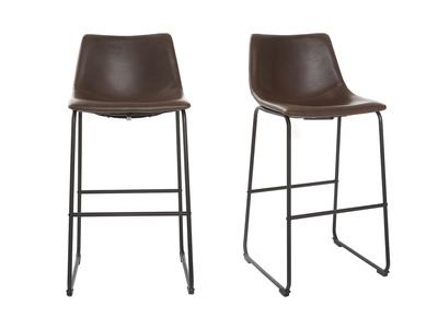 Tabouret de bar vintage PU marron 73 cm (lot de 2) NEW ROCK