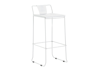 Tabouret ext&eacute;rieur design m&eacute;tal blanc 76 cm TENERIFE