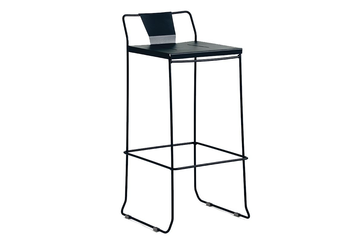 Tabouret ext�rieur design m�tal noir 65 cm TENERIFE