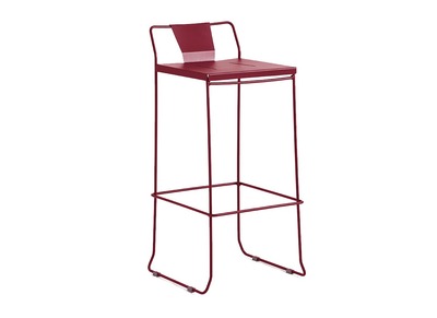 Tabouret ext&eacute;rieur design m&eacute;tal rouge 76 cm TENERIFE