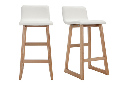 Tabourets de bar bois clair et blanc 65 cm (lot de 2) OSAKA