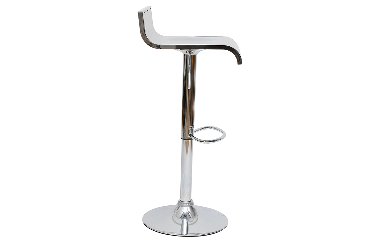 Tabourets de bar design argent WAVES (lot de 2)
