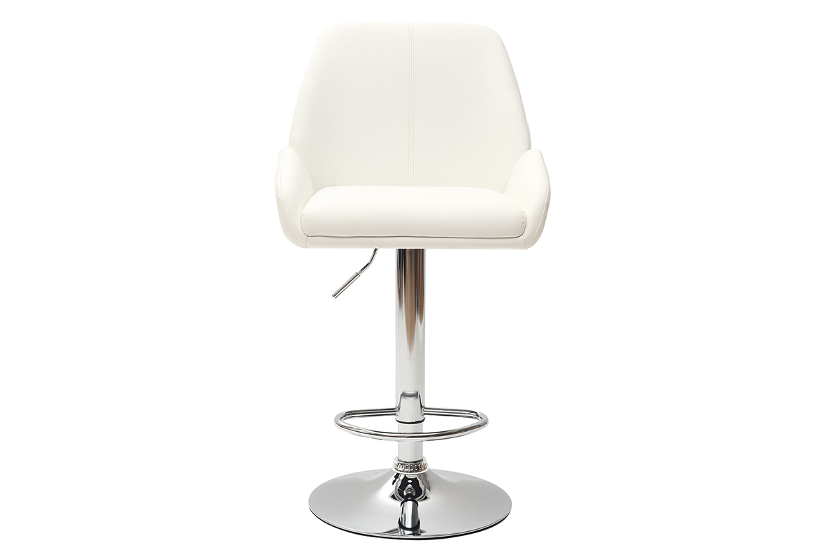 Tabourets de bar design blanc (lot de 2) ALEK