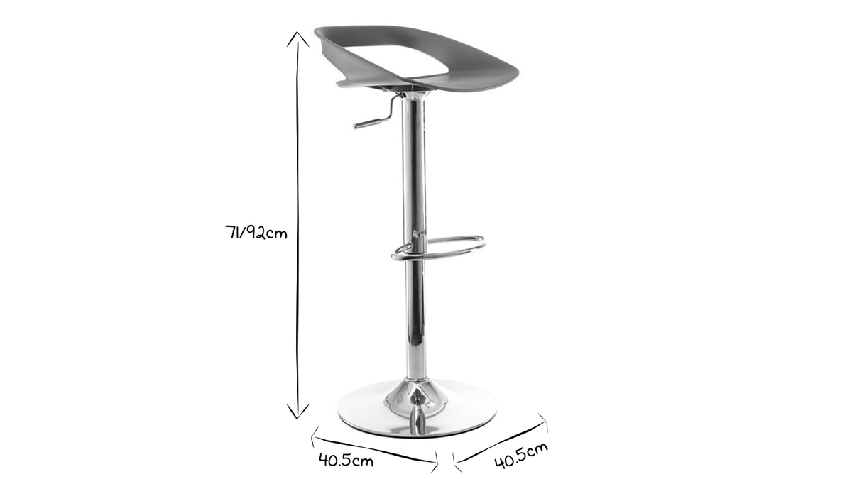 Tabourets de bar design blanc (lot de 2) PHENIX