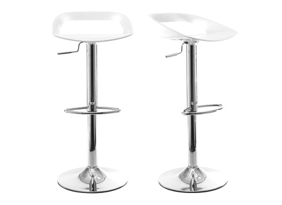 Tabourets de bar design blanc (lot de 2) PHENIX