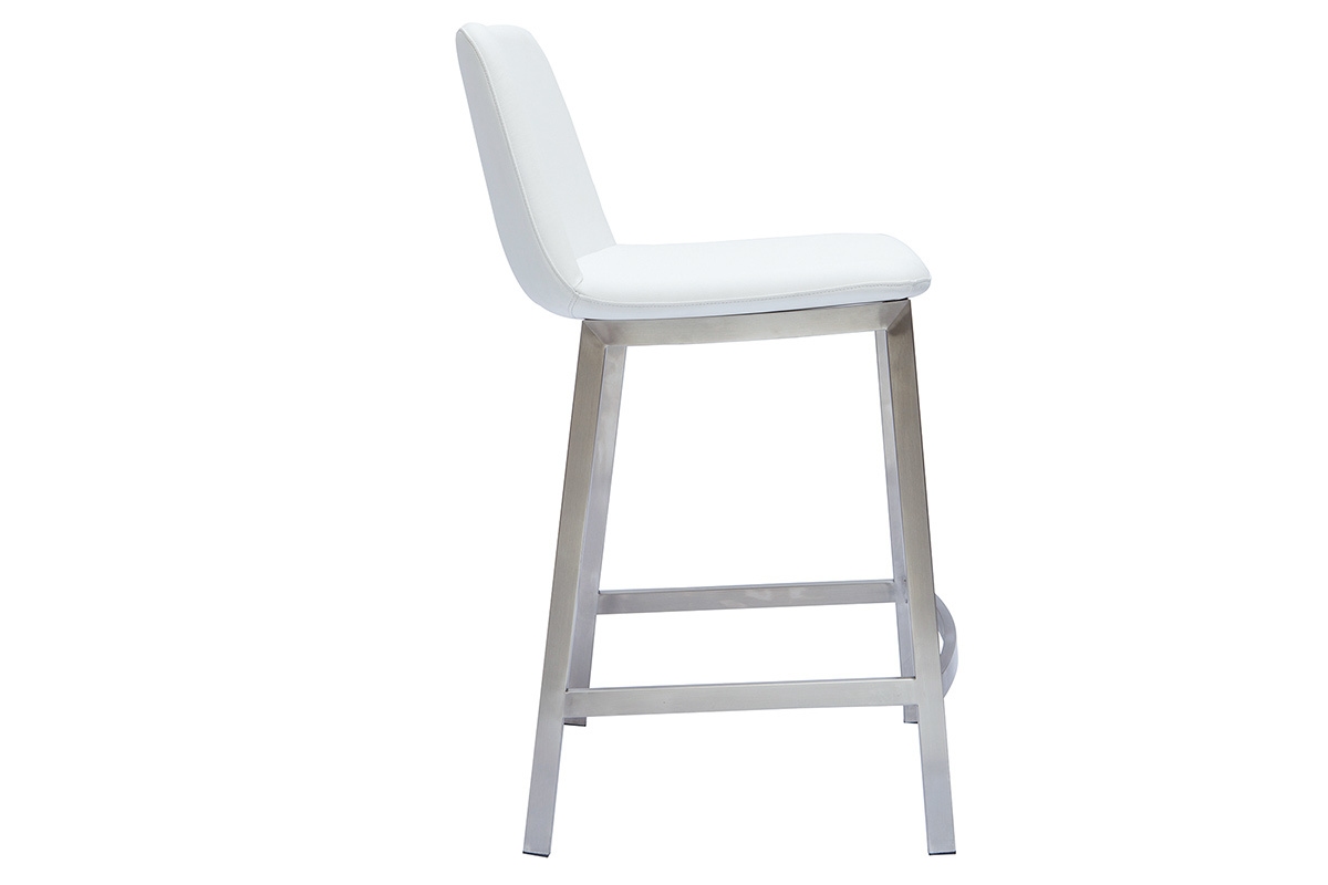 Tabourets de bar design blancs H66 cm (lot de 2) ARSENE