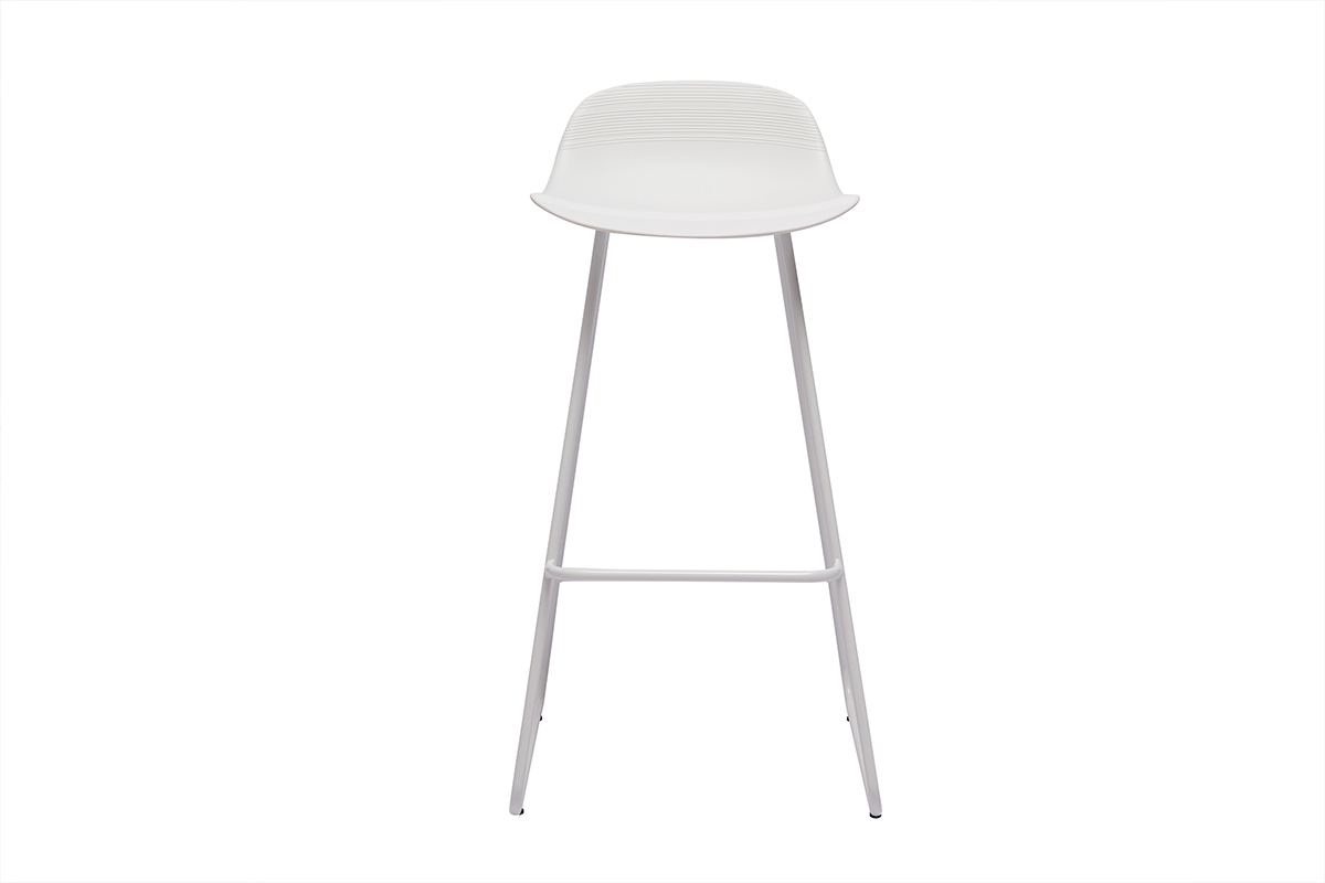 Tabourets de bar design blancs H70 cm (lot de 2) ELLA
