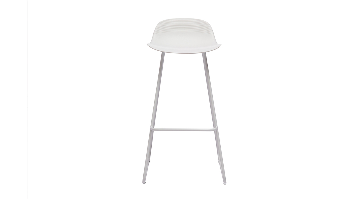 Tabourets de bar design blancs H71 cm (lot de 2) ELLA