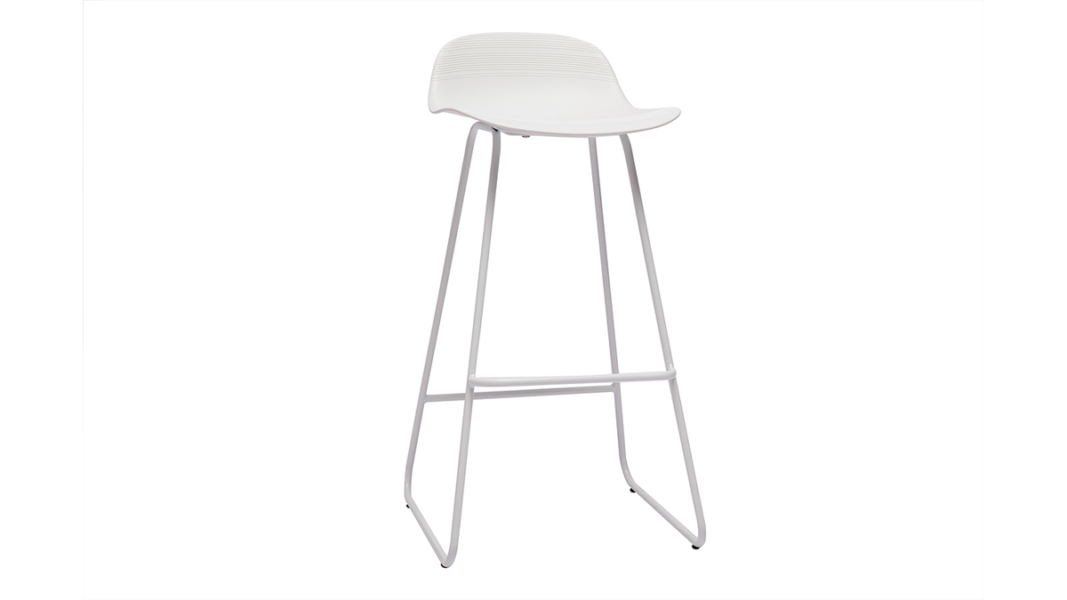 Tabourets de bar design blancs H71 cm (lot de 2) ELLA