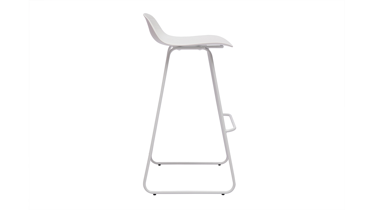 Tabourets de bar design blancs H71 cm (lot de 2) ELLA