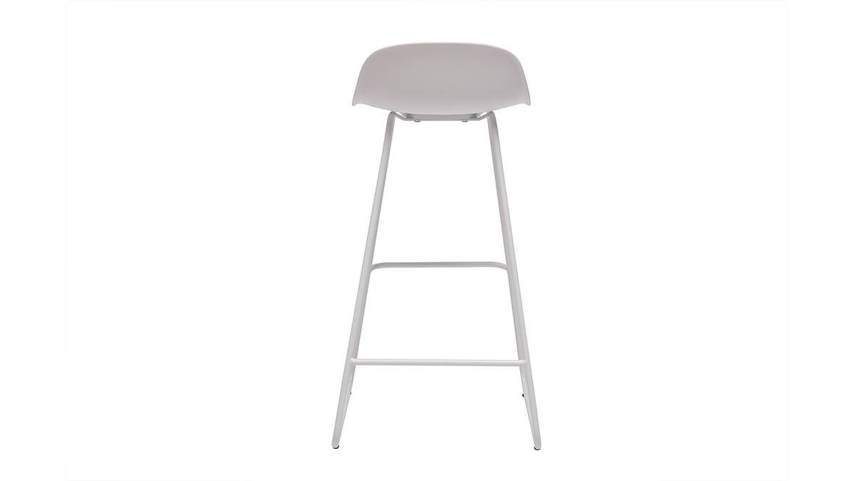 Tabourets de bar design blancs H71 cm (lot de 2) ELLA