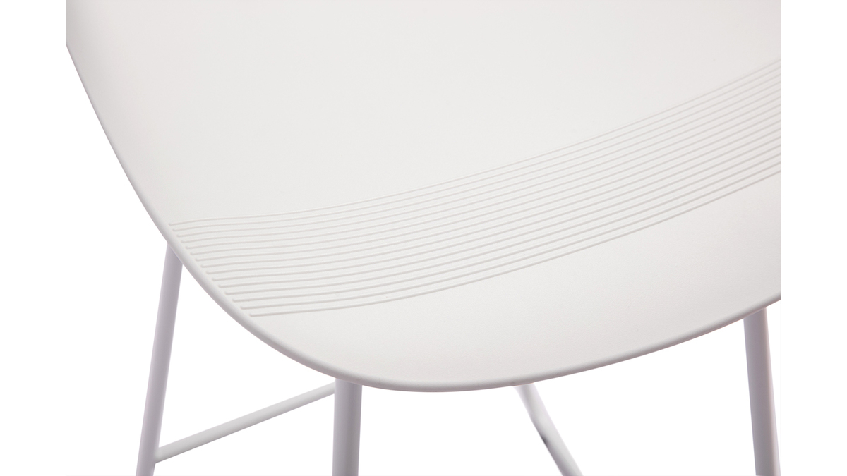 Tabourets de bar design blancs H71 cm (lot de 2) ELLA