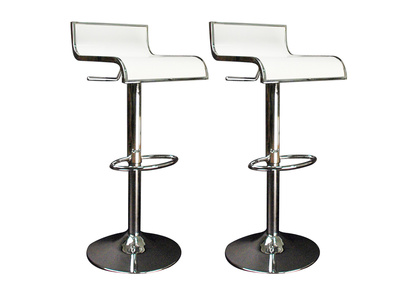 Tabourets de bar design blancs WAVES (lot de 2)