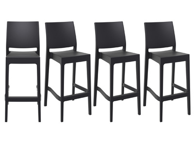 Tabourets de bar design empilables 75 cm noirs (lot de 4) CALAO