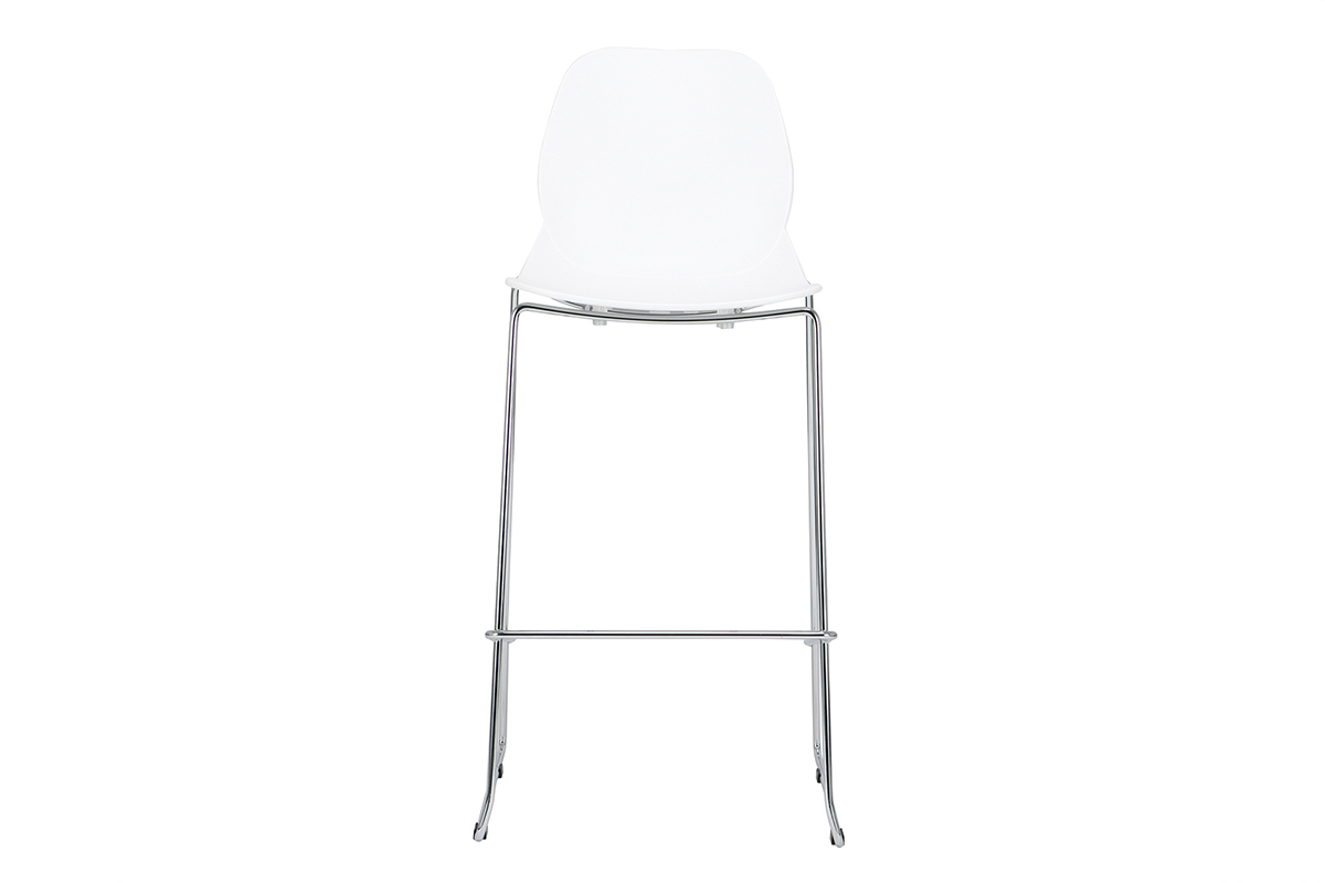 Tabourets de bar design empilables blancs 76.5 cm (lot de 2) TROCADERO