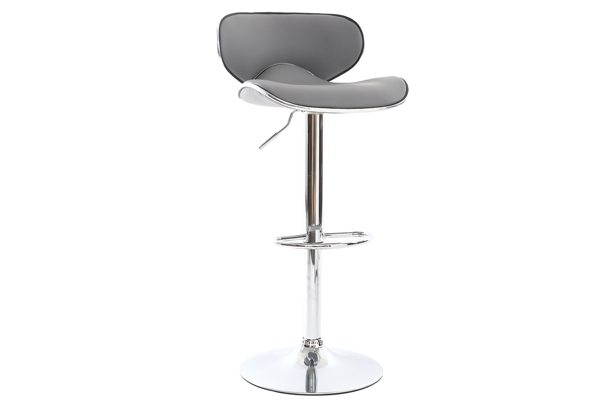 Tabourets de bar design gris (lot de 2) PEGASE