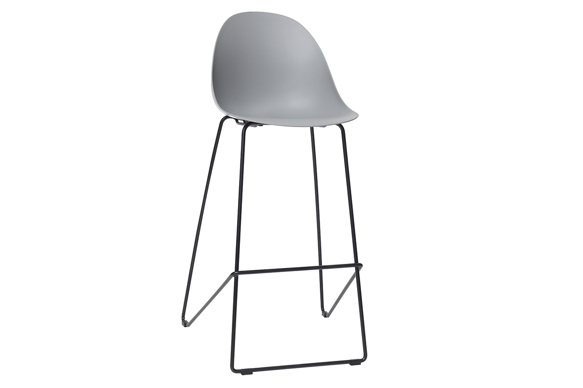 Tabourets de bar design gris 77 cm (lot de 2) CONCHA