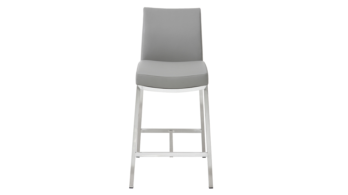 Tabourets de bar design gris clair H70 cm (lot de 2) OLLY