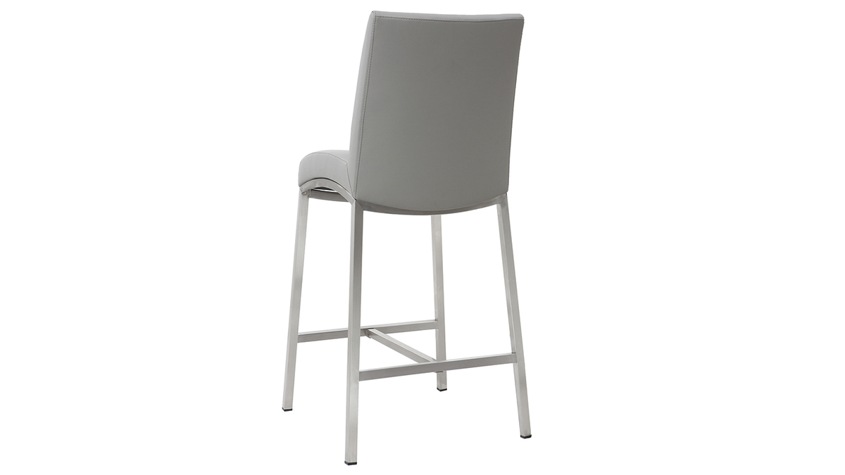 Tabourets de bar design gris clair H70 cm (lot de 2) OLLY