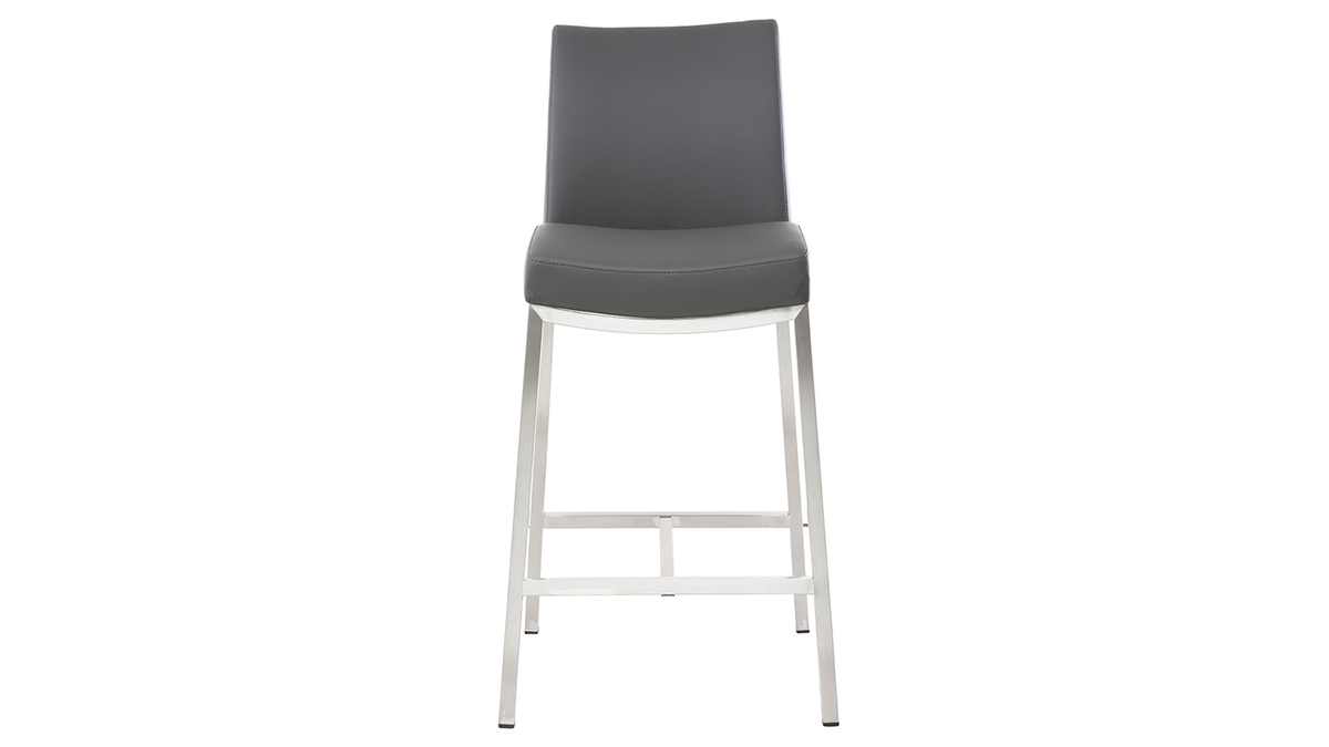 Tabourets de bar design gris fonc H70 cm (lot de 2) OLLY