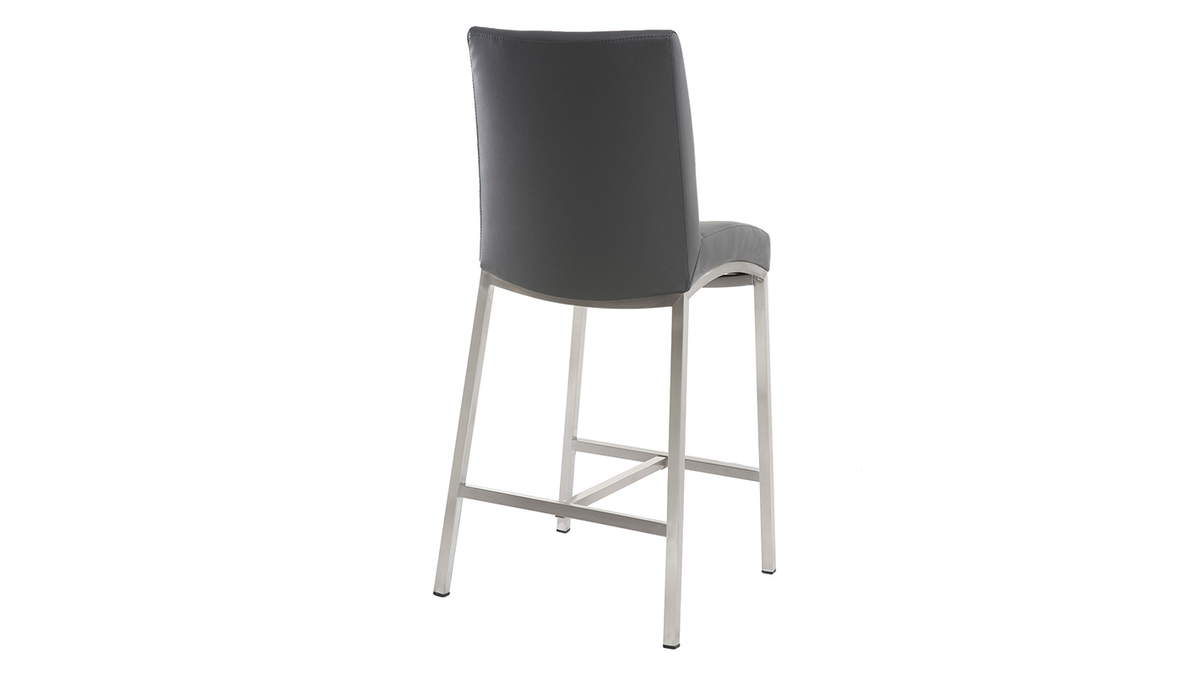 Tabourets de bar design gris fonc H70 cm (lot de 2) OLLY