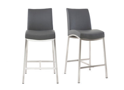Tabourets de bar design gris foncé H70 cm (lot de 2) OLLY