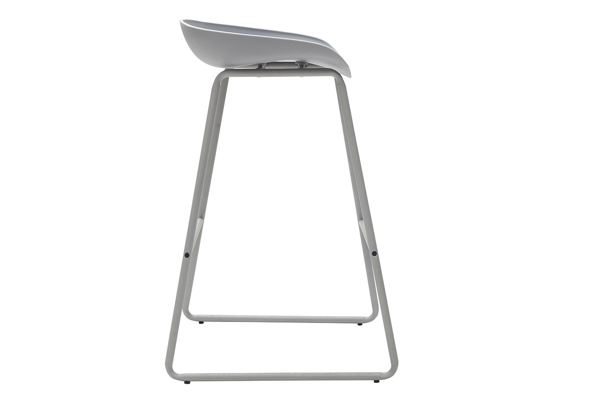 Tabourets de bar design gris H75 cm (lot de 2) PEBBLE