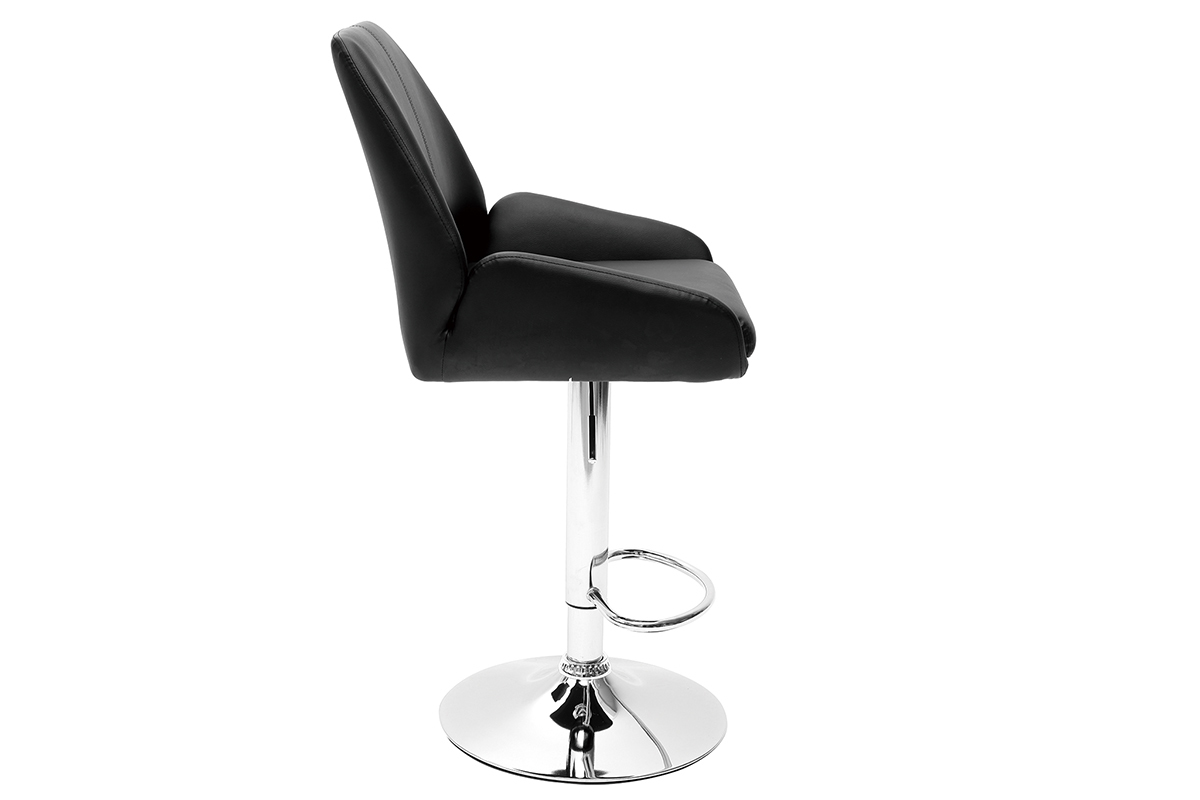 Tabourets de bar design noir (lot de 2) ALEK