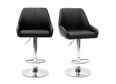 Tabourets de bar design noir (lot de 2) ALEK