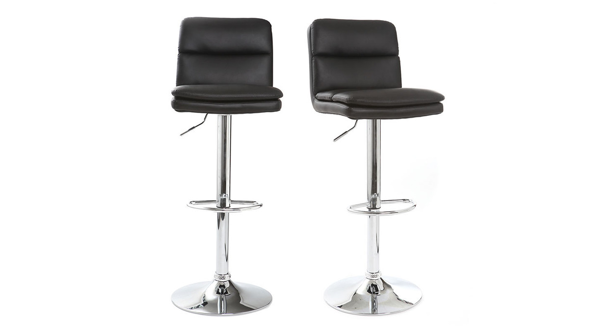 Tabourets de bar design noirs (lot de 2) CLARK