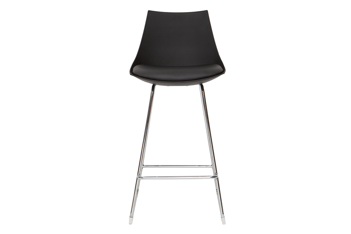 Tabourets de bar design noirs (lot de 2) JUNE