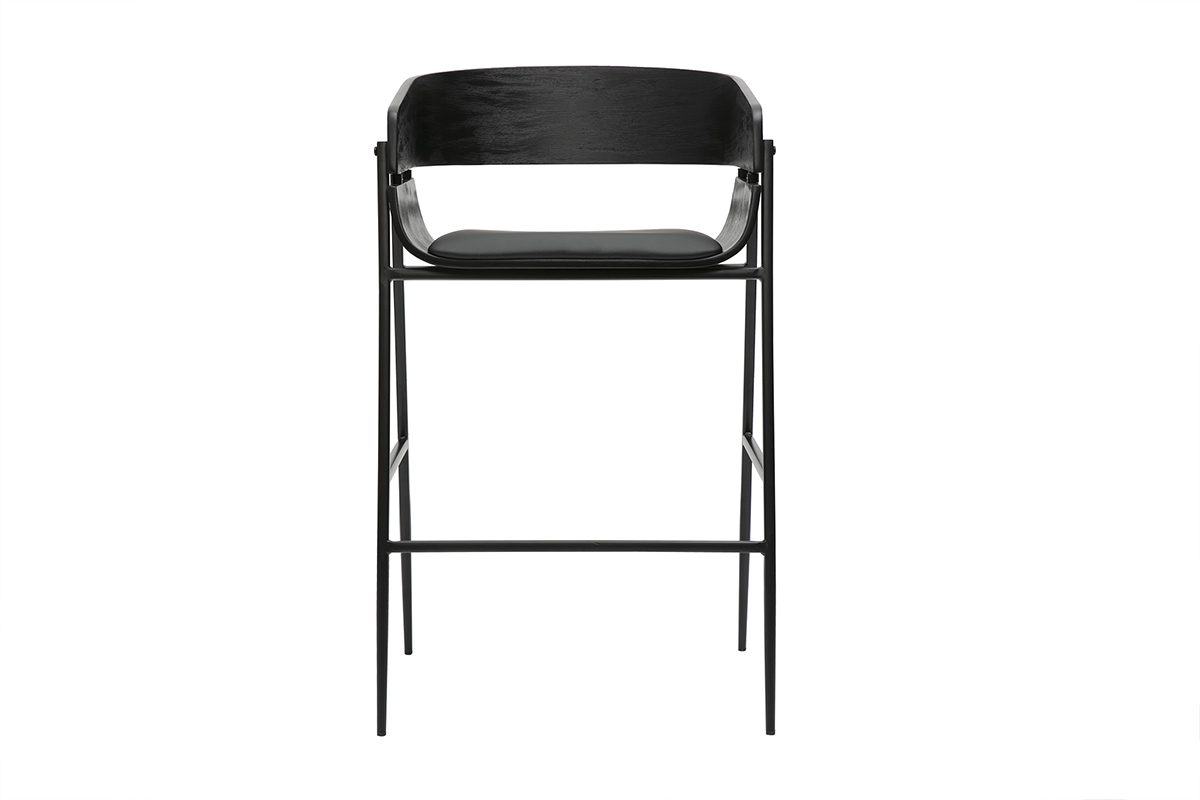 Tabourets de bar design noirs (lot de 2) WESS