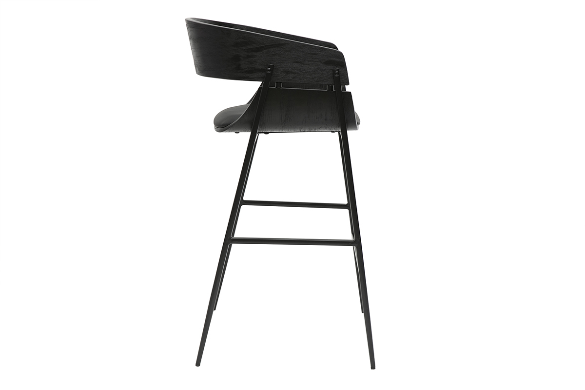 Tabourets de bar design noirs (lot de 2) WESS